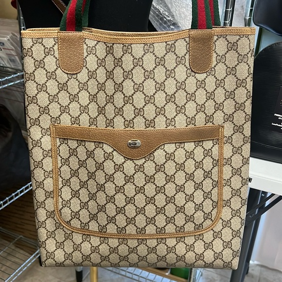 Vintage Gucci | Sherry Web Shoulder Tote - Picture 1 of 9